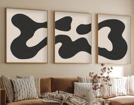 Wallity Cuadro Decorativo Enmarcado en MDF Multicolor 50 x 70 cm (3 Piezas)